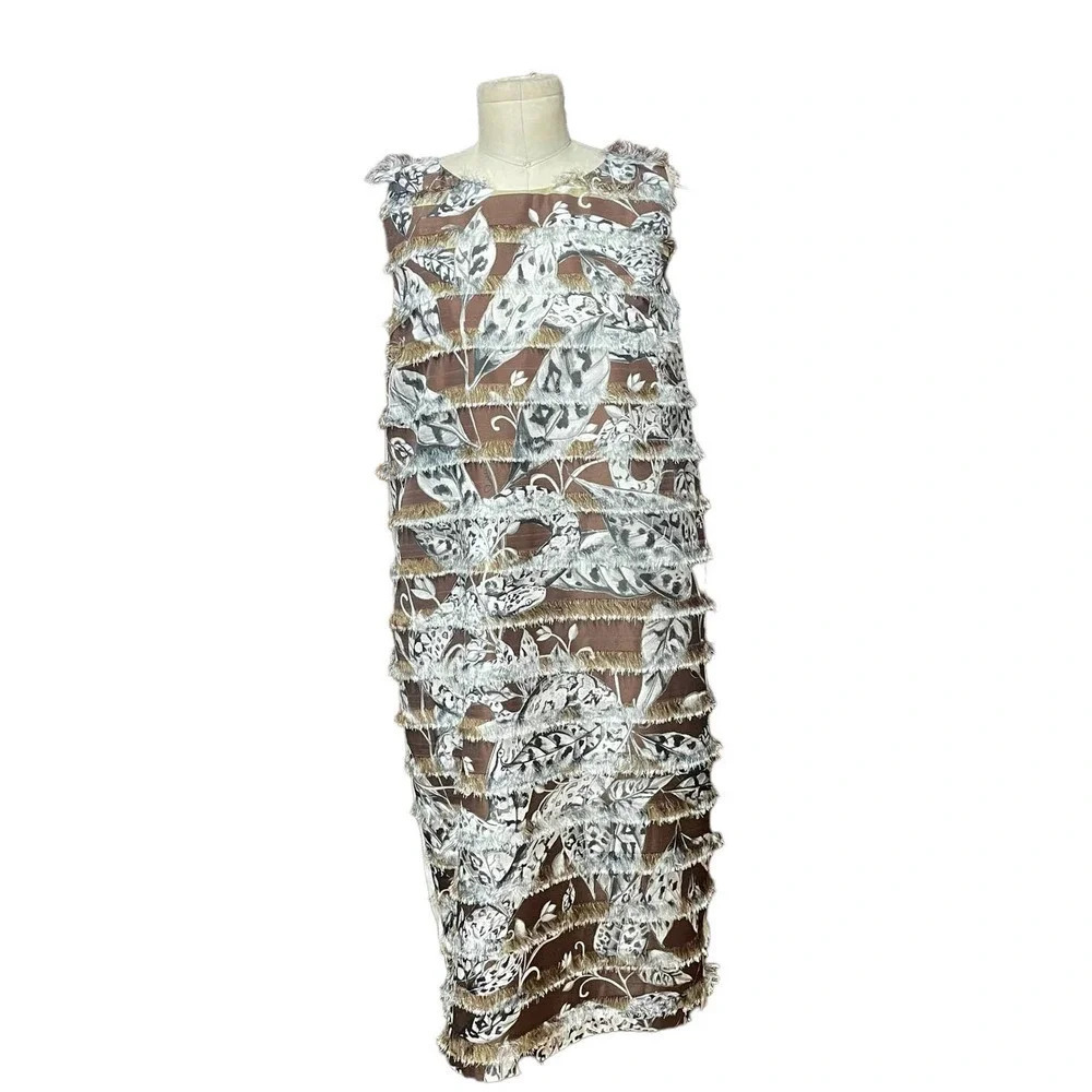 Roberto Cavalli Class‎ Tess Fringed Snake Dress Size 44 / US 8